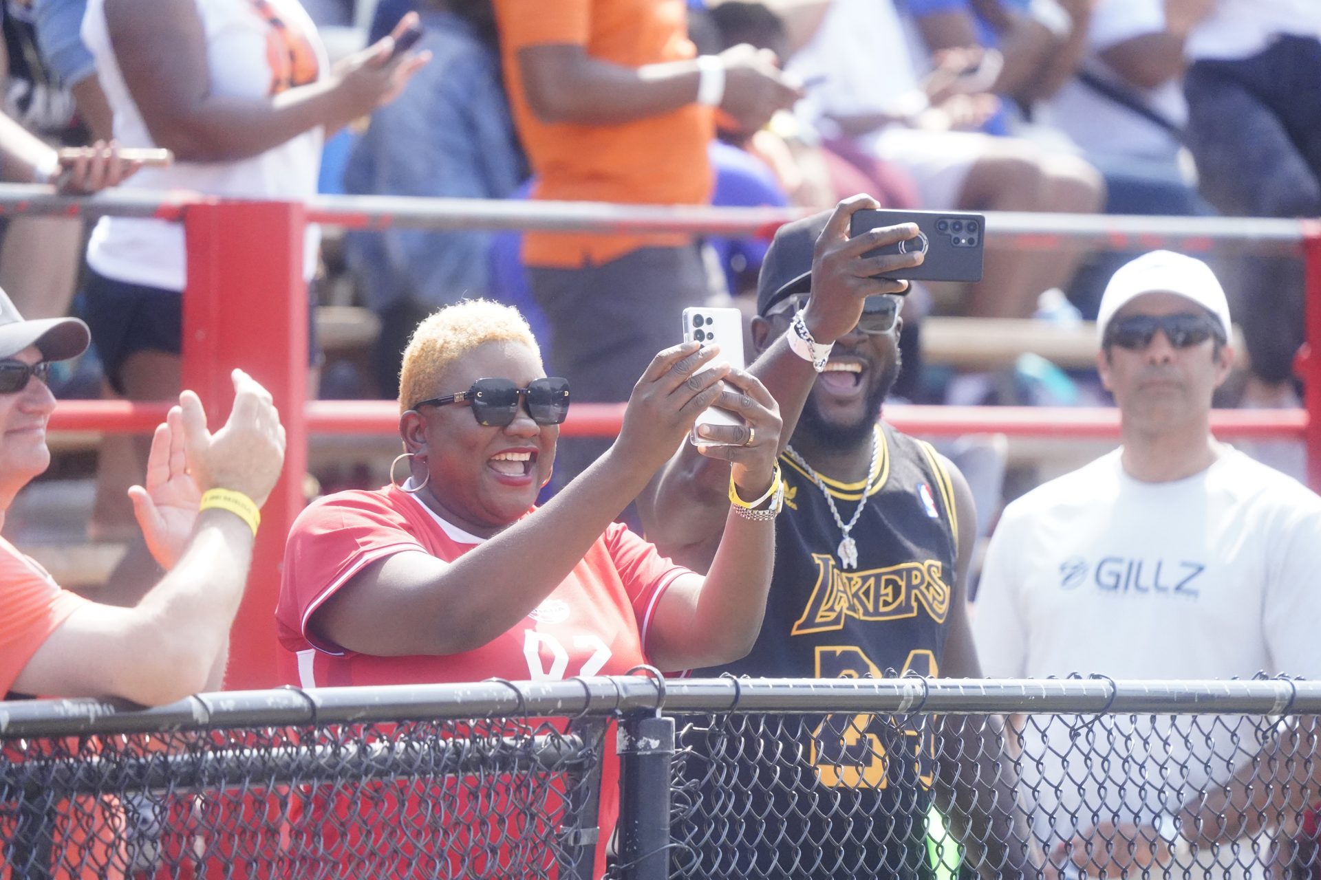 Crowd cheering in the stands