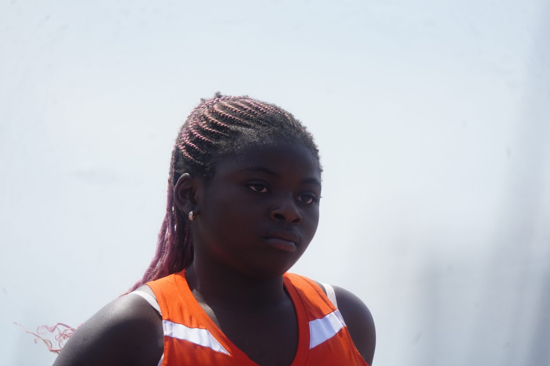 Close portrait of a determined competitor