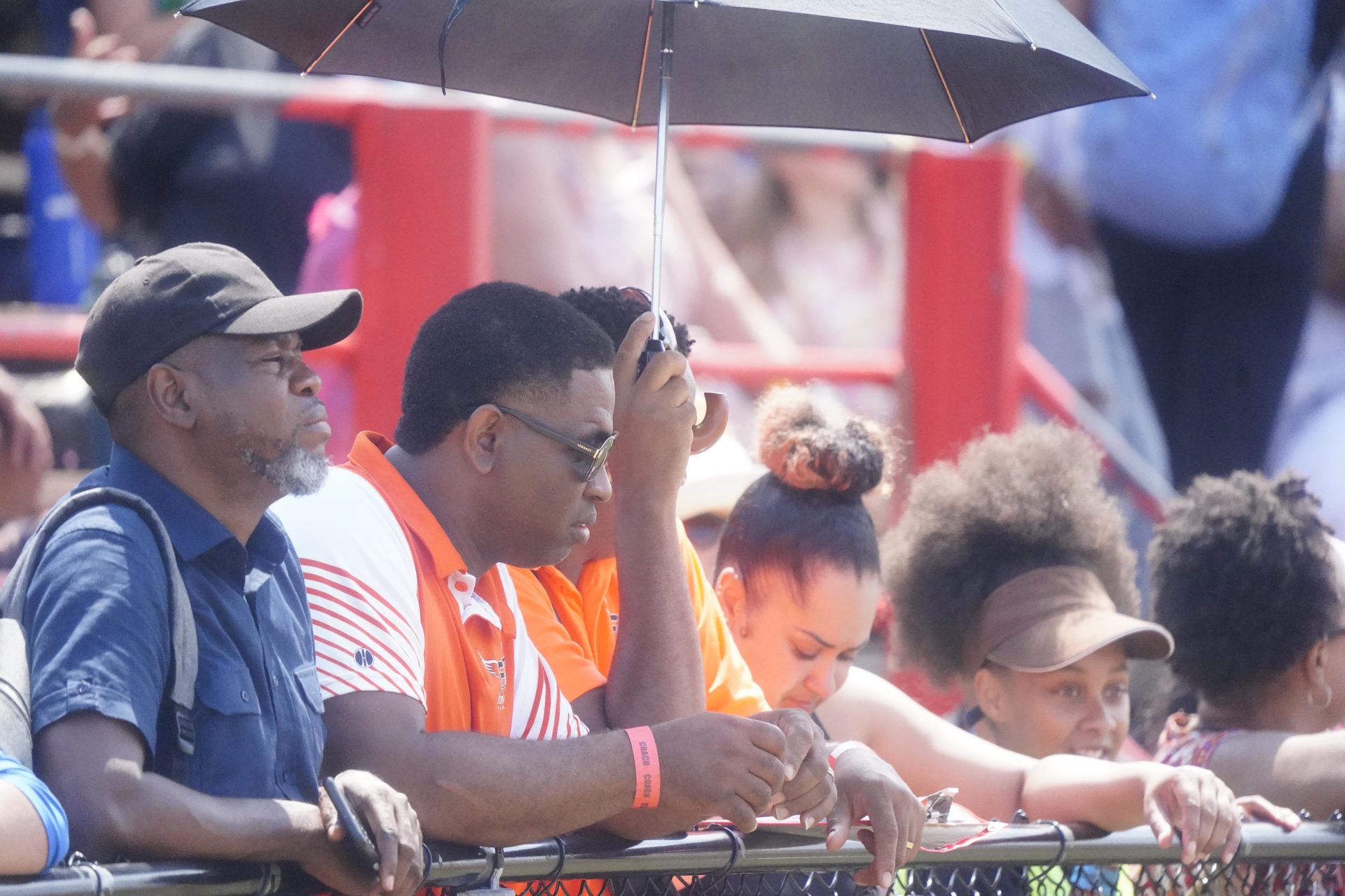 Meet officials scoring trackside